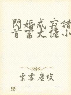 闪婚成宠错嫁了首富大佬小说