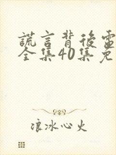 谎言背后电视剧全集40集免费观看