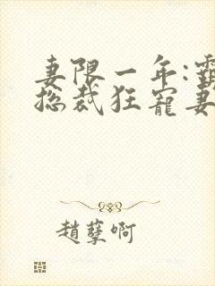 妻限一年:霸道总裁狂宠妻