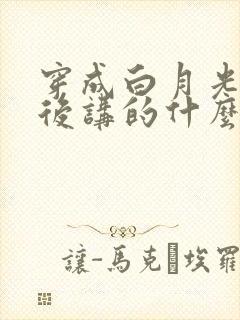 穿成白月光替身后讲的什么封面