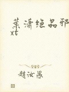 叶潇绝品邪少txt封面