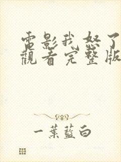 电影我怒了免费观看完整版