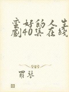 蛮好的人生电视剧40集在线观看免费