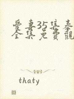 爱妻35集泰剧全集免费观看