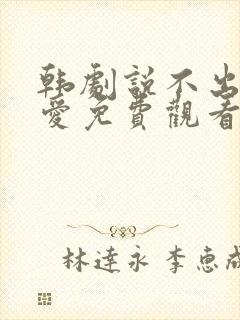 韩剧说不出来的爱免费观看全集封面