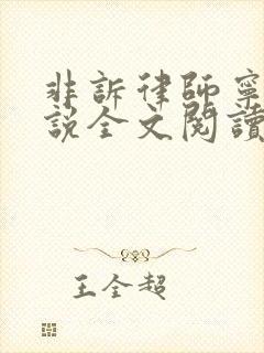 非诉律师宁韵小说全文阅读笔趣阁