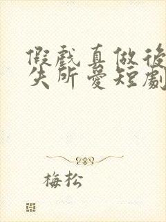 假戏真做后他永失所爱短剧结局封面