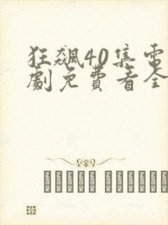 狂飙40集电视剧免费看全集