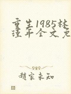 重生1985林瑾年全文免费阅读封面
