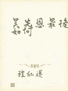 吴先恩最后结局如何封面