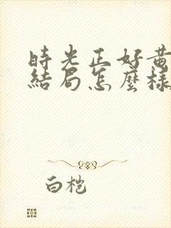 时光正好黄思思结局怎么样封面