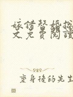 嫁错替婚总裁全文免费阅读