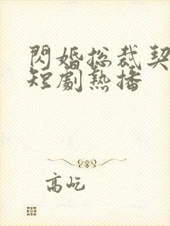 闪婚总裁契约妻短剧热播