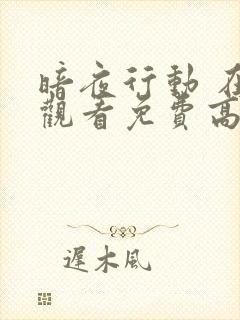 暗夜行动 在线观看免费高清