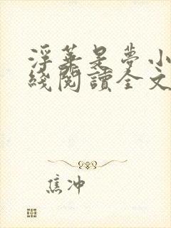 浮华是梦小说在线阅读全文