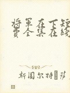 将军在下短剧免费全集在线观看电视剧