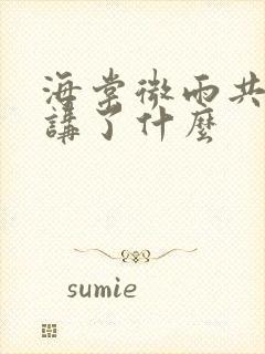 海棠微雨共归途讲了什么