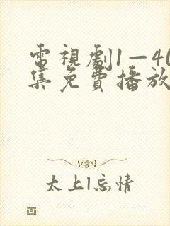 电视剧1—40集免费播放