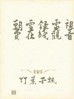 朝雪录电视剧免费在线观看