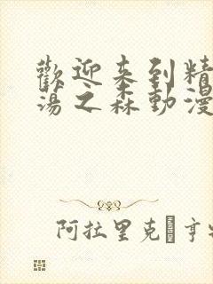 欢迎来到精灵浪荡之森动漫封面