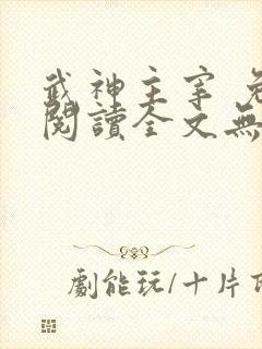 武神主宰 免费阅读全文无弹窗