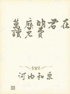 万历明君在线阅读免费