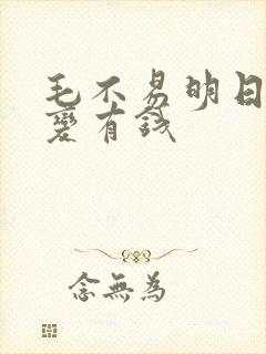 毛不易明日之子变有钱封面
