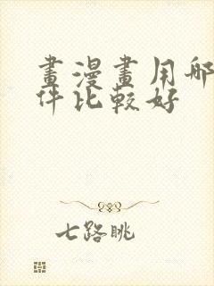 画漫画用哪个软件比较好