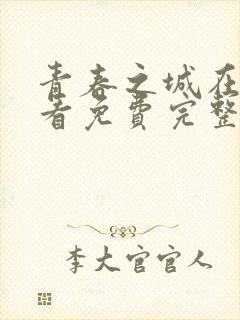 青春之城在线观看免费完整版电视剧封面