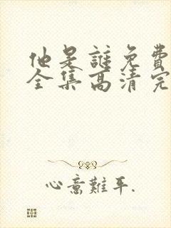 他是谁免费观看全集高清完整版封面