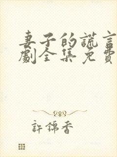 妻子的谎言电视剧全集免费播放封面