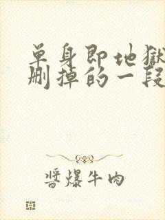 单身即地狱最想删掉的一段封面