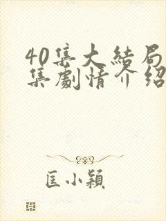 40集大结局分集剧情介绍