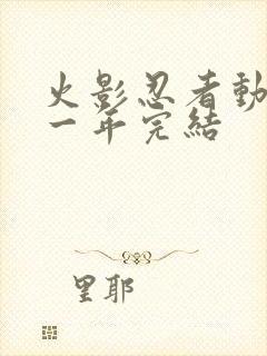 火影忍者动画哪一年完结封面