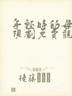 年轻时的母亲电视剧免费观看全集