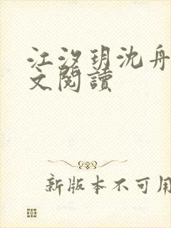 江汐玥沈舟琛全文阅读