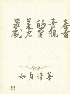 最美的青春电视剧免费观看全集高清版