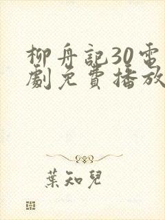 柳舟记30电视剧免费播放在线封面