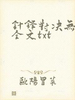 针锋对决无删减全文txt