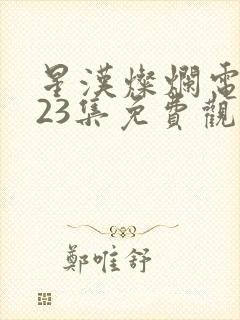 星汉灿烂电视剧23集免费观看