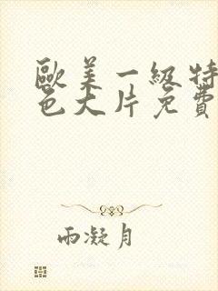 欧美一级特黄特色大片免费封面