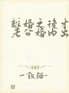 离婚之后才发现老公婚内出轨