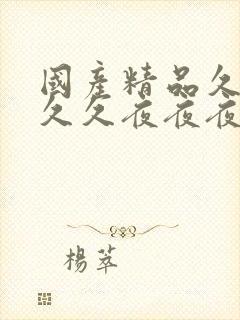 国产精品久久久久久夜夜夜封面