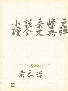 小说秦峰免费阅读全文无弹窗