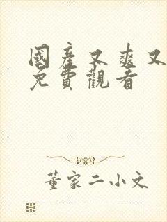 国产又爽又黄又免费观看