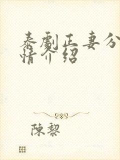 泰剧正妻分集剧情介绍