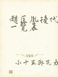 赵匡胤后代子孙一览表