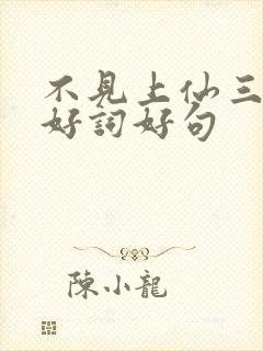 不见上仙三百年好词好句