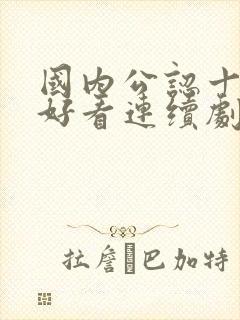 国内公认十部最好看连续剧