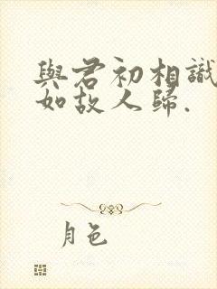 与君初相识,犹如故人归.